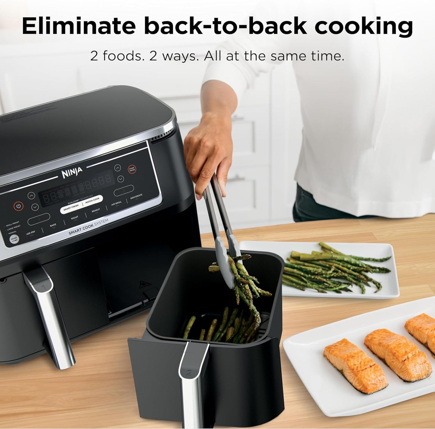 ✨ Ninja DZ550 Foodi 10 Quart 6-in-1 DualZone Smart XL Air Fryer