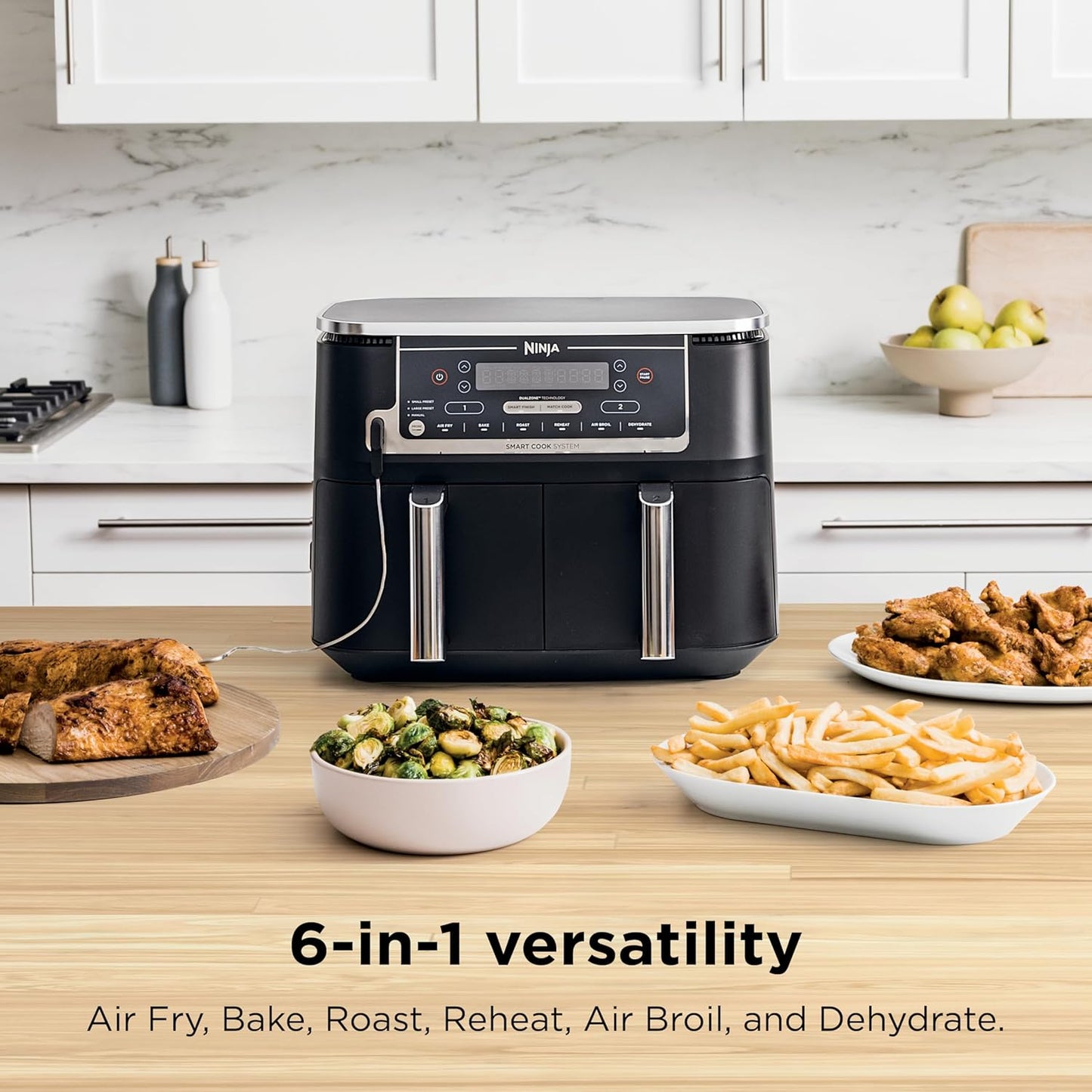 ✨ Ninja DZ550 Foodi 10 Quart 6-in-1 DualZone Smart XL Air Fryer