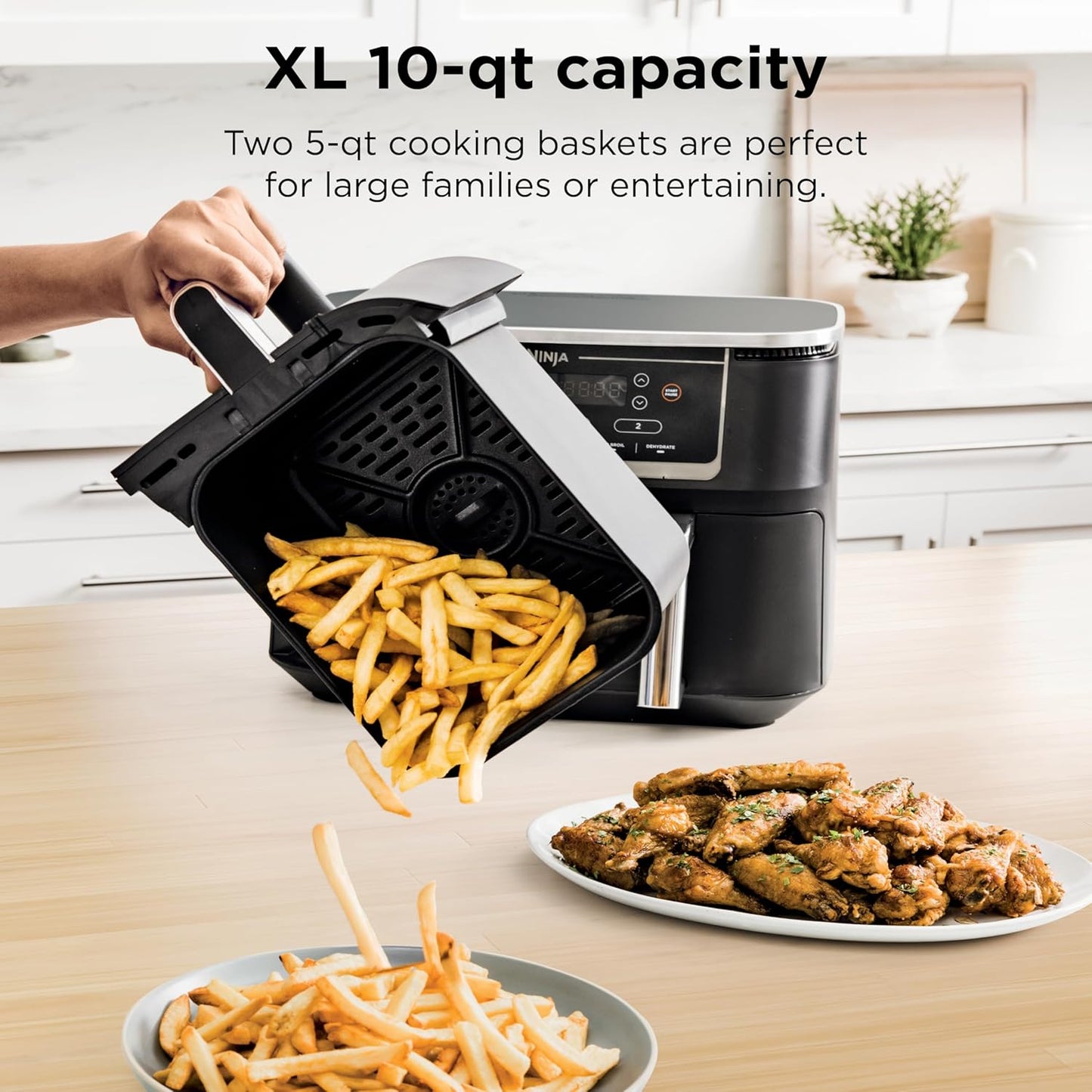 ✨ Ninja DZ550 Foodi 10 Quart 6-in-1 DualZone Smart XL Air Fryer
