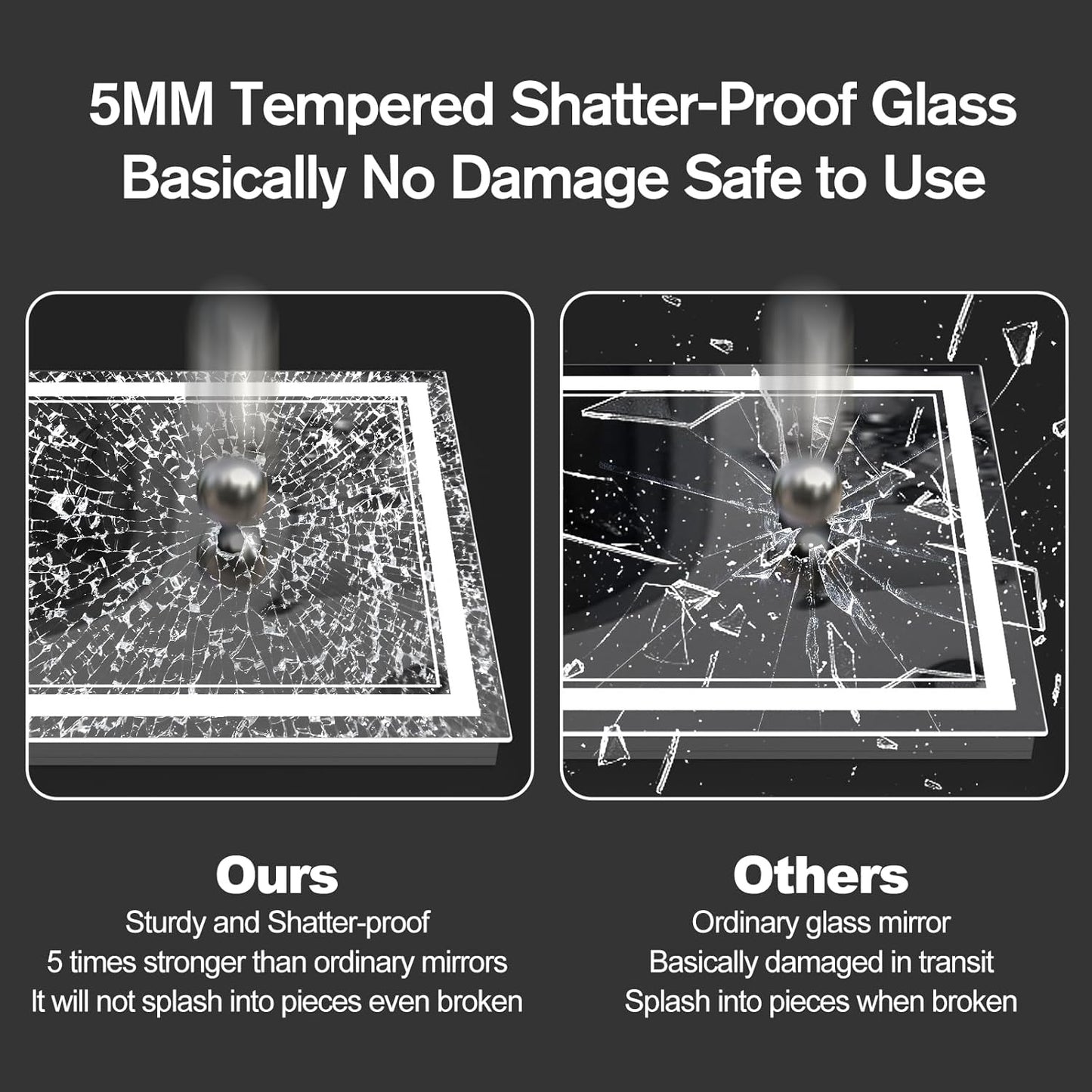 LOAAO 24x32 LED Bathroom Mirror with Lights -Anti-Fog , Dimmable Backlit , Front Light