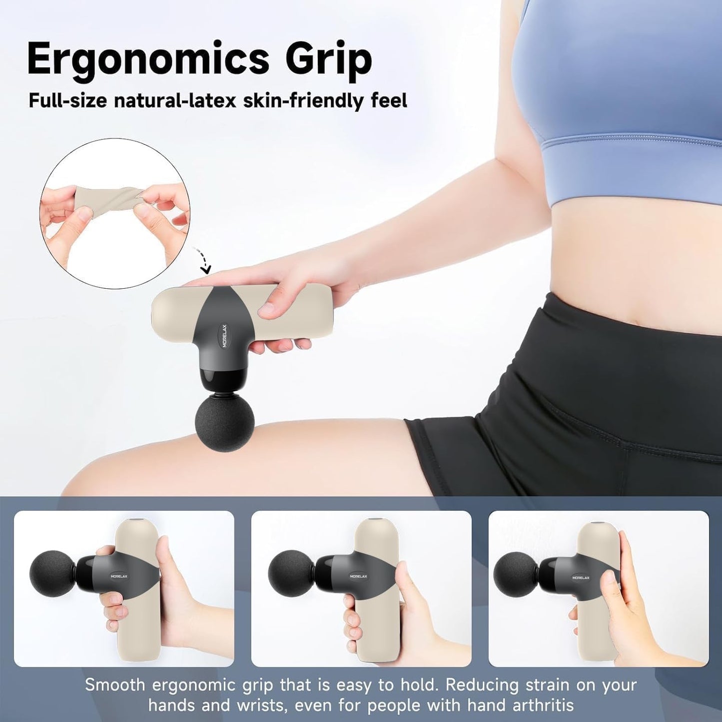 Massage Gun, Muscle Percussion Massager with 30 Speeds, Quiet Hand Massager, with LCD Touchscreen, 10 Heads, for Shoulders, Body, Back, Relaxation