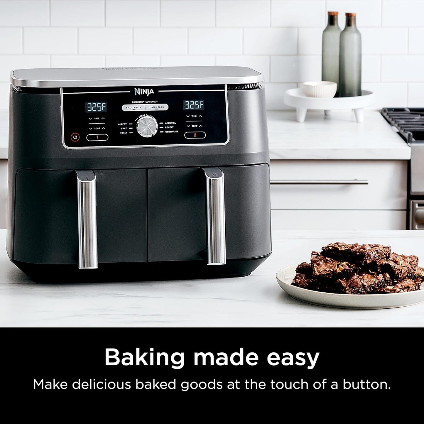 Ninja Foods GZ401 10-Quart 6-in-1 DualZone XL Air Fryer with 2 Independent Baskets (Gray)