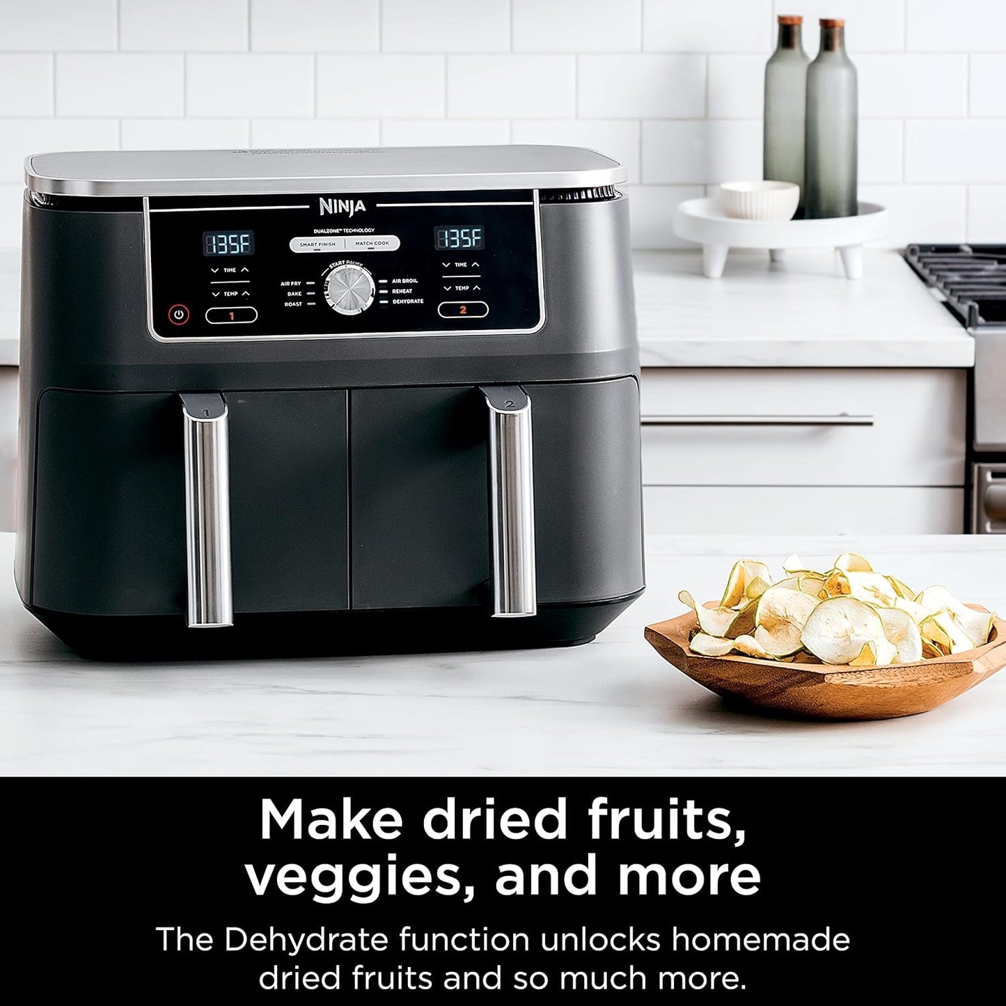 Ninja Foods GZ401 10-Quart 6-in-1 DualZone XL Air Fryer with 2 Independent Baskets (Gray)
