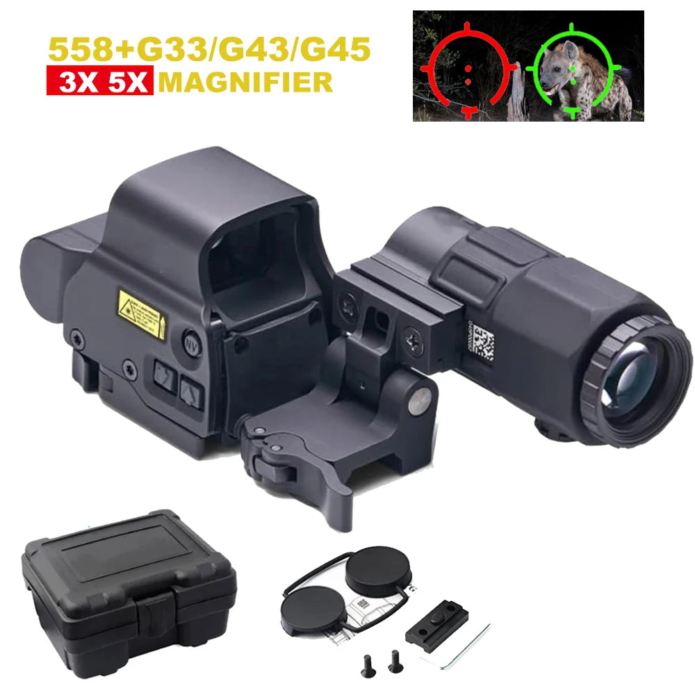 558+G43 Holographic Collimator Sight with Red Dot Optic Tactical Hunting Gear