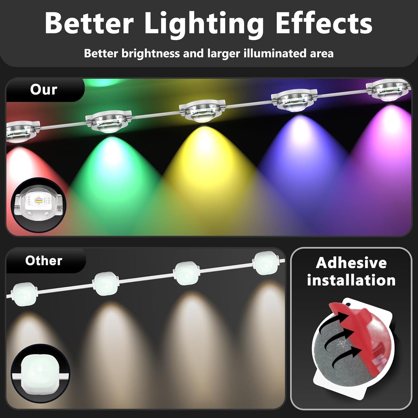 300FT Permanent Outdoor RGB Lights, IP67 Waterproof Smart Eave Lighting, with App/Remote Control Eaves Light, DIY LED Scenes Modes for House Roof Decor,Christmas,Party,All Holiday and Daily.