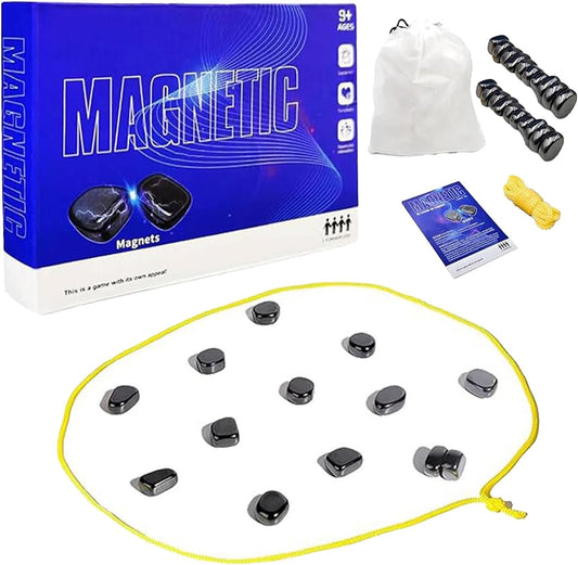 Magnetic Chess Game,Magnetic Chess with String - Portable Intellectual Battle & Strategy Board Game for Family Game Night | Fun Educational Gift (Blue)