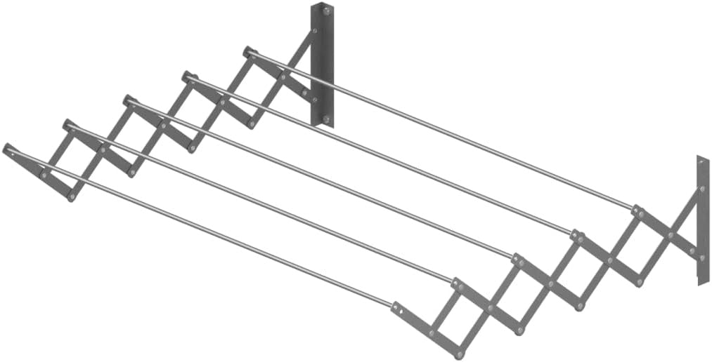 Cuncial - Extendable Wall Clothesline 180 cm | Made of High Strength Aluminium | Dimensions: 180 x 23 x 71 cm | Folding Clothes Airer | Outdoor/Indoor Clothes Airer
