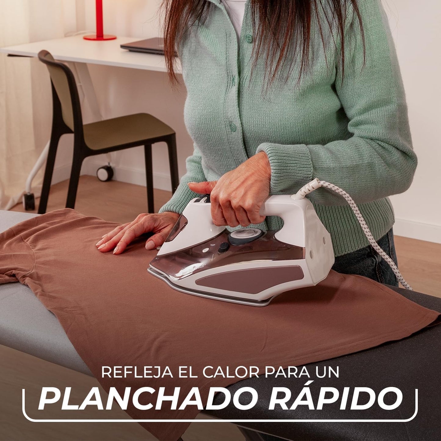 Vileda Quick Ironing Board Cover, Universal Size for Faster Ironing, Adjustable to Boards 110-130 cm Long and 38-45 cm Wide, Easy to Install