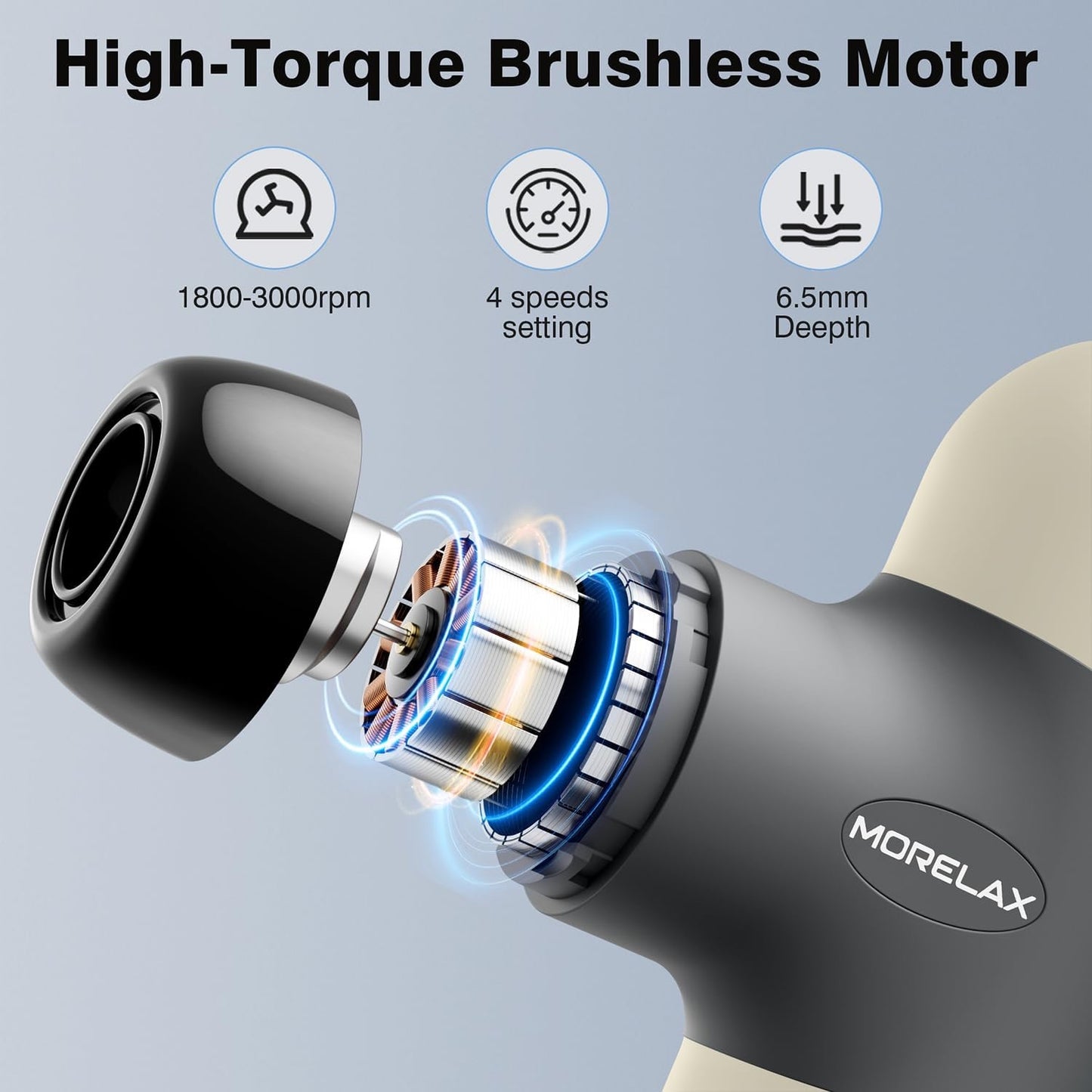 Massage Gun, Muscle Percussion Massager with 30 Speeds, Quiet Hand Massager, with LCD Touchscreen, 10 Heads, for Shoulders, Body, Back, Relaxation