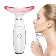 3 in 1 EMS Neck Facial Beauty Device with Thermal Neck Lifting Vibration LED Facial Massager Double Chin Remover Skin Care Too