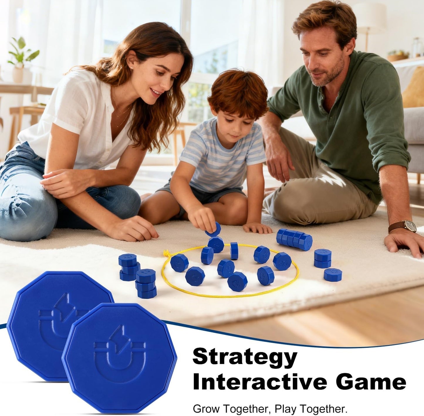 Magnetic Chess Game with 28 Full-Size Stones, Magnet Game with 3 String & Portable Storage Bag, Strategy Board Game for Family Game Night, Indoor Outdoor Use for Kids Adults (Age 9+)