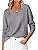 ANRABESS Womens Long Sleeve V Neck Sweaters 2025 Fall Casual Classic Soft Loose Fit Basic Pullover Jumper Top