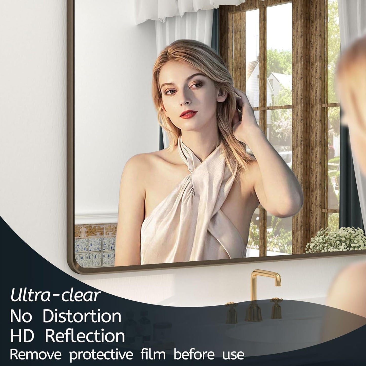OKPAL 44x30 Bronze Bathroom Mirror
